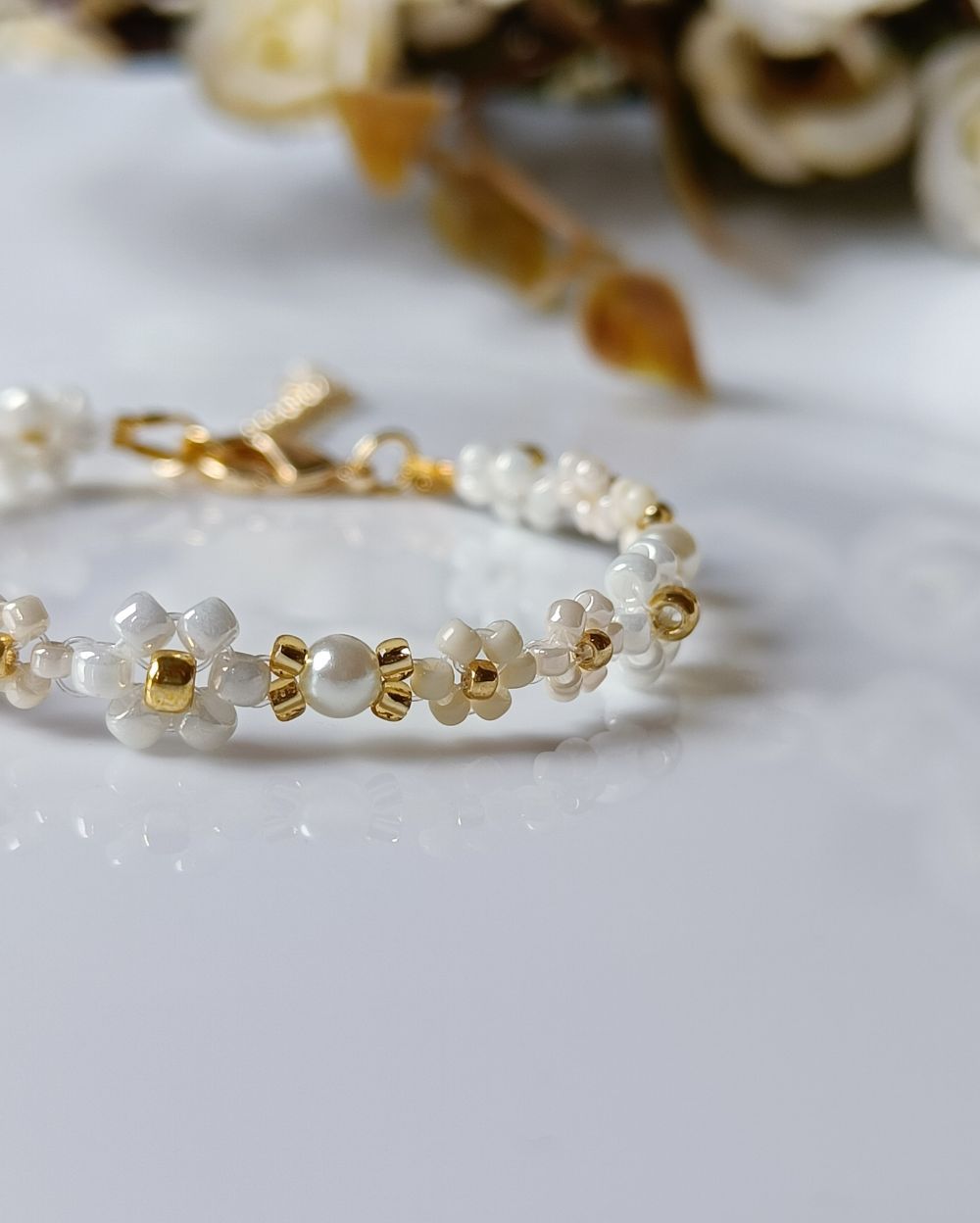 Flower Beaded Bracelet that is handmade with the finest Japanese seed beads and makes the perfect choice for gifting