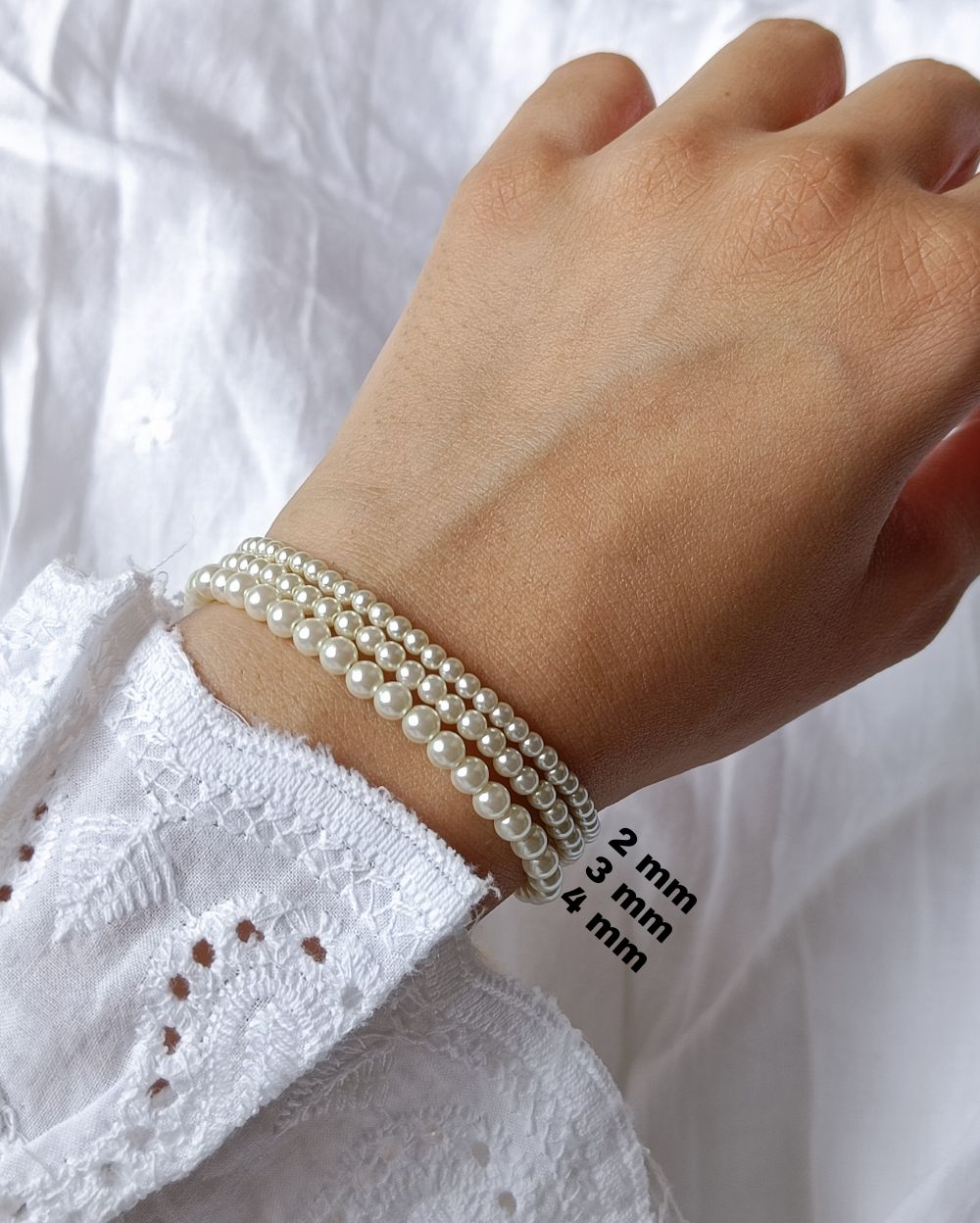 Stackable Pearl Bracelets that is handmade with the finest Japanese pearls