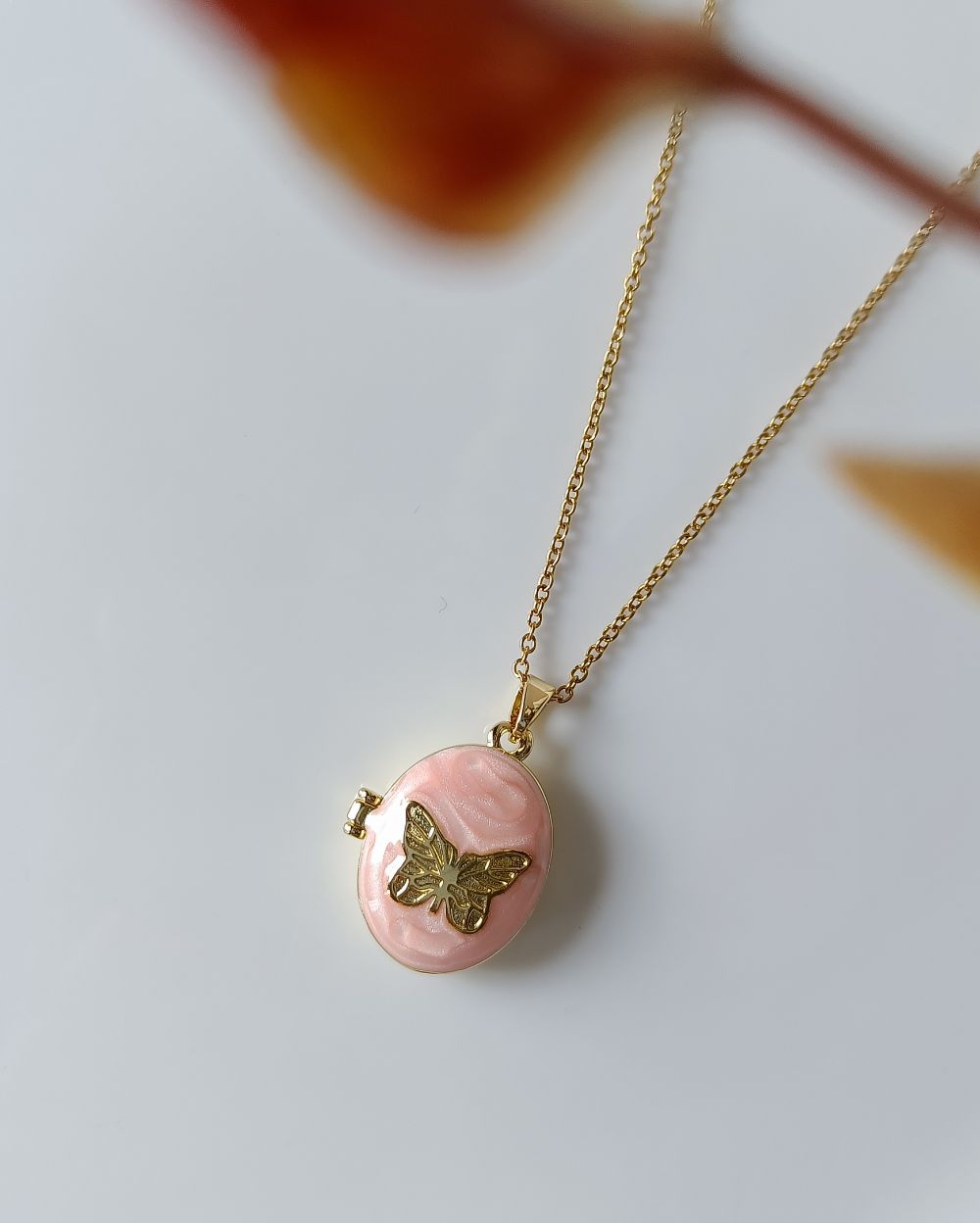 Whimsical Butterfly Pendant Necklace - PVD Plated Copper