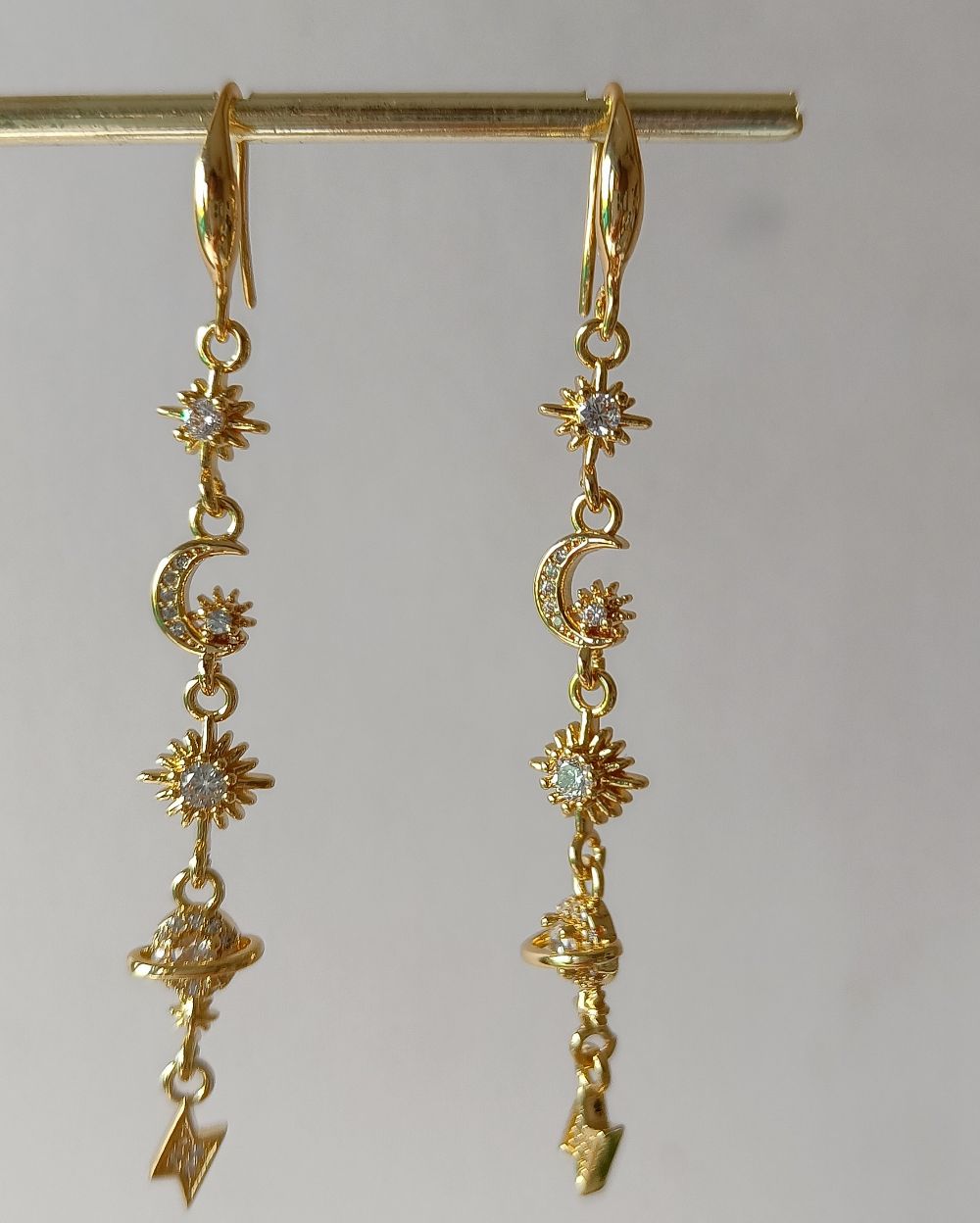 Celestial Charm Drop Earrings - 18K PVD Plated Copper
