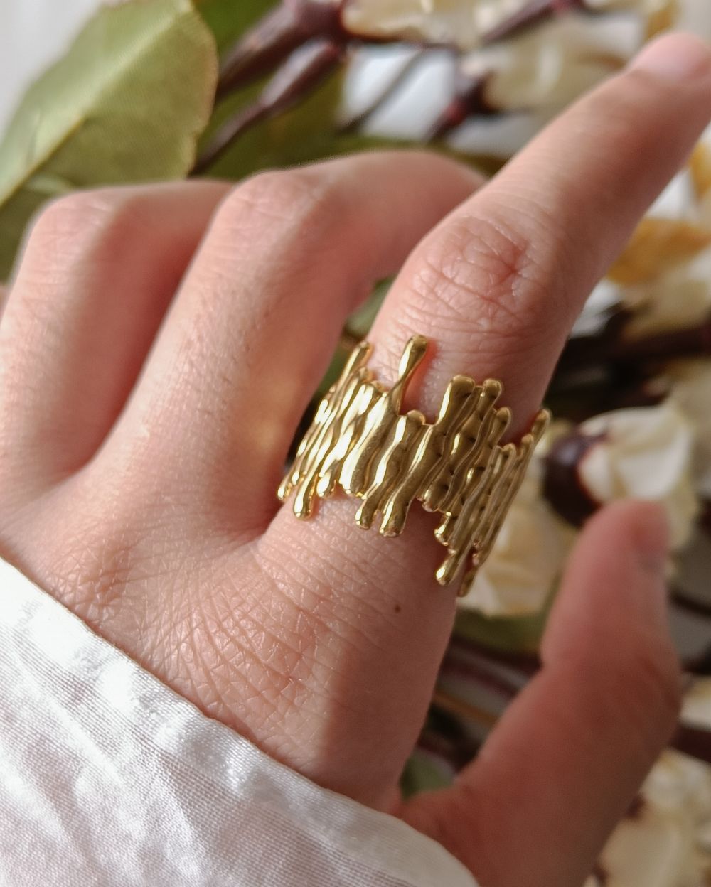 Abstract Statement Ring - 18K PVD Plated Stainless Steel