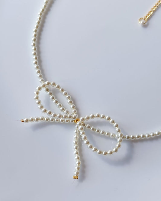 Pearl Bow Necklace