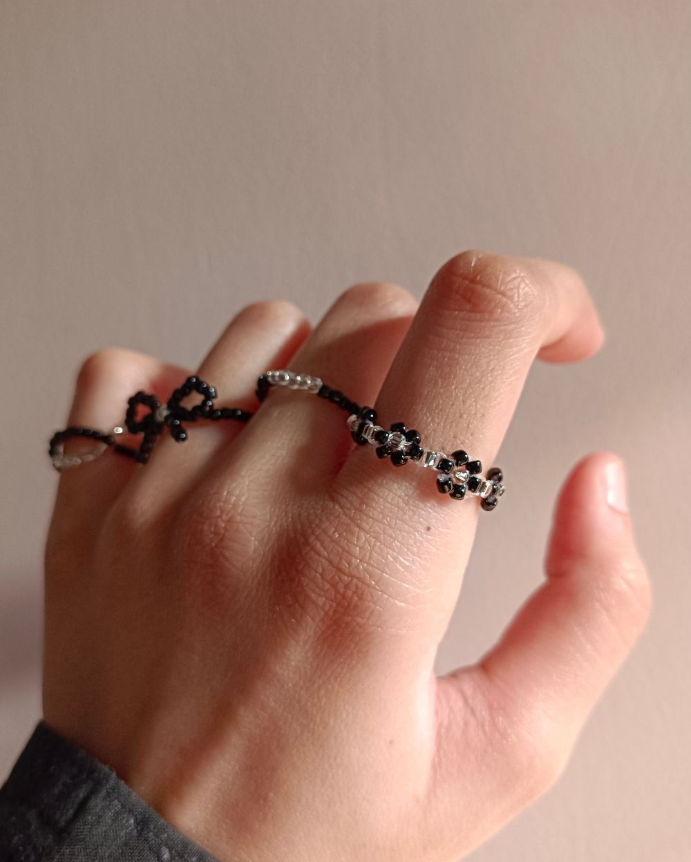 Beaded Rings - Black