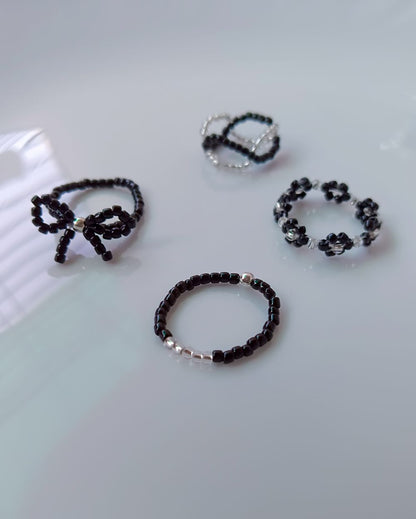 Beaded Rings - Black