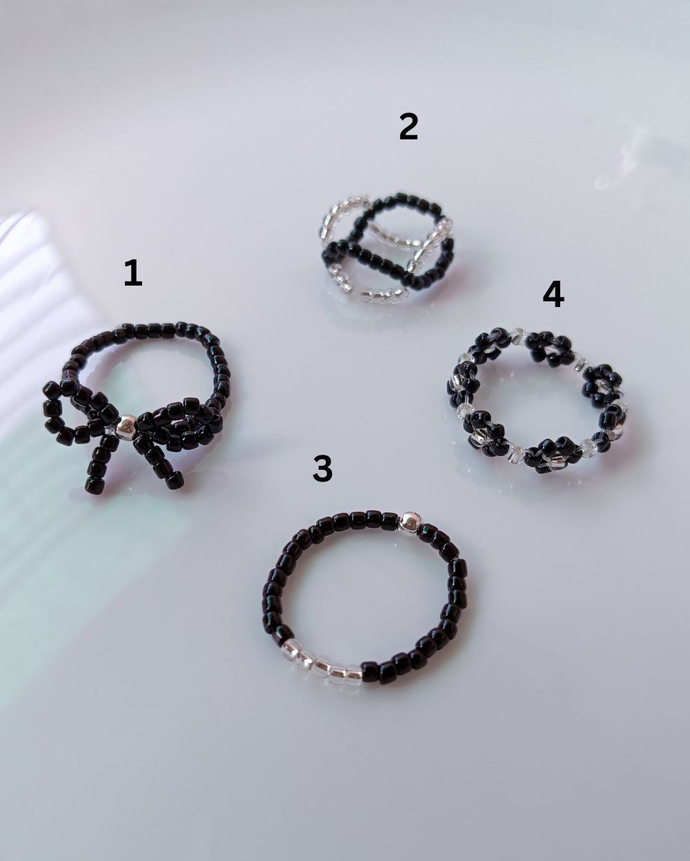 Beaded Rings - Black