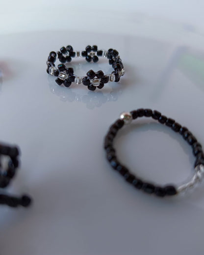 Beaded Rings - Black