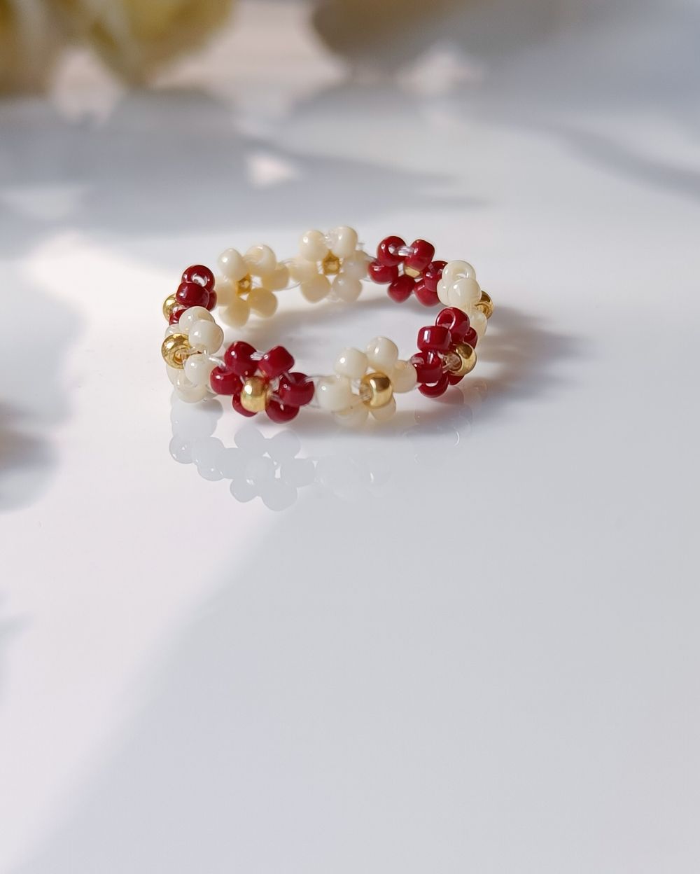 Flower Beaded Ring - Autumn