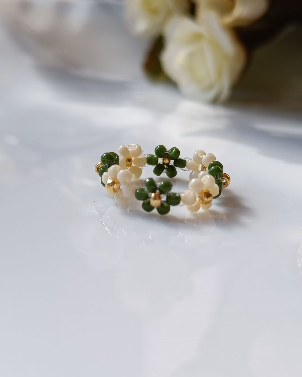 Flower Beaded Ring - Autumn