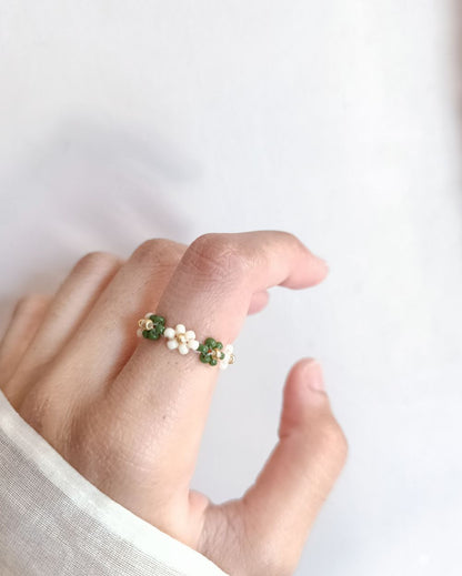 Flower Beaded Ring - Autumn