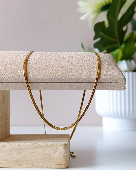 Thin Snake Chain Necklace - 18K PVD Plated Stainless Steel