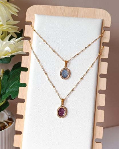 Oval Oil Drop Locket - 18K PVD Plated Stainless Steel