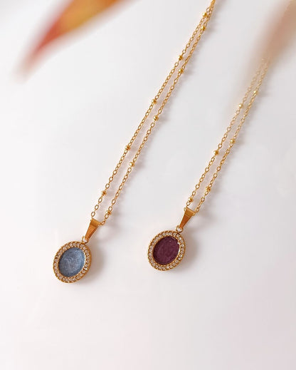 Oval Oil Drop Locket - 18K PVD Plated Stainless Steel