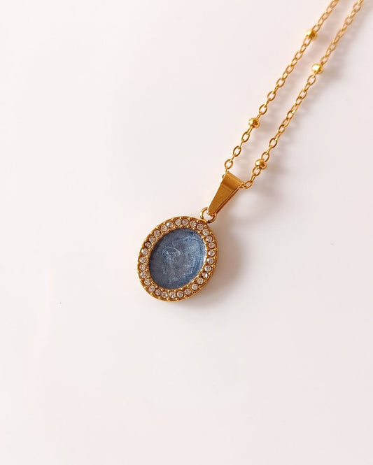 Oval Oil Drop Locket - 18K PVD Plated Stainless Steel