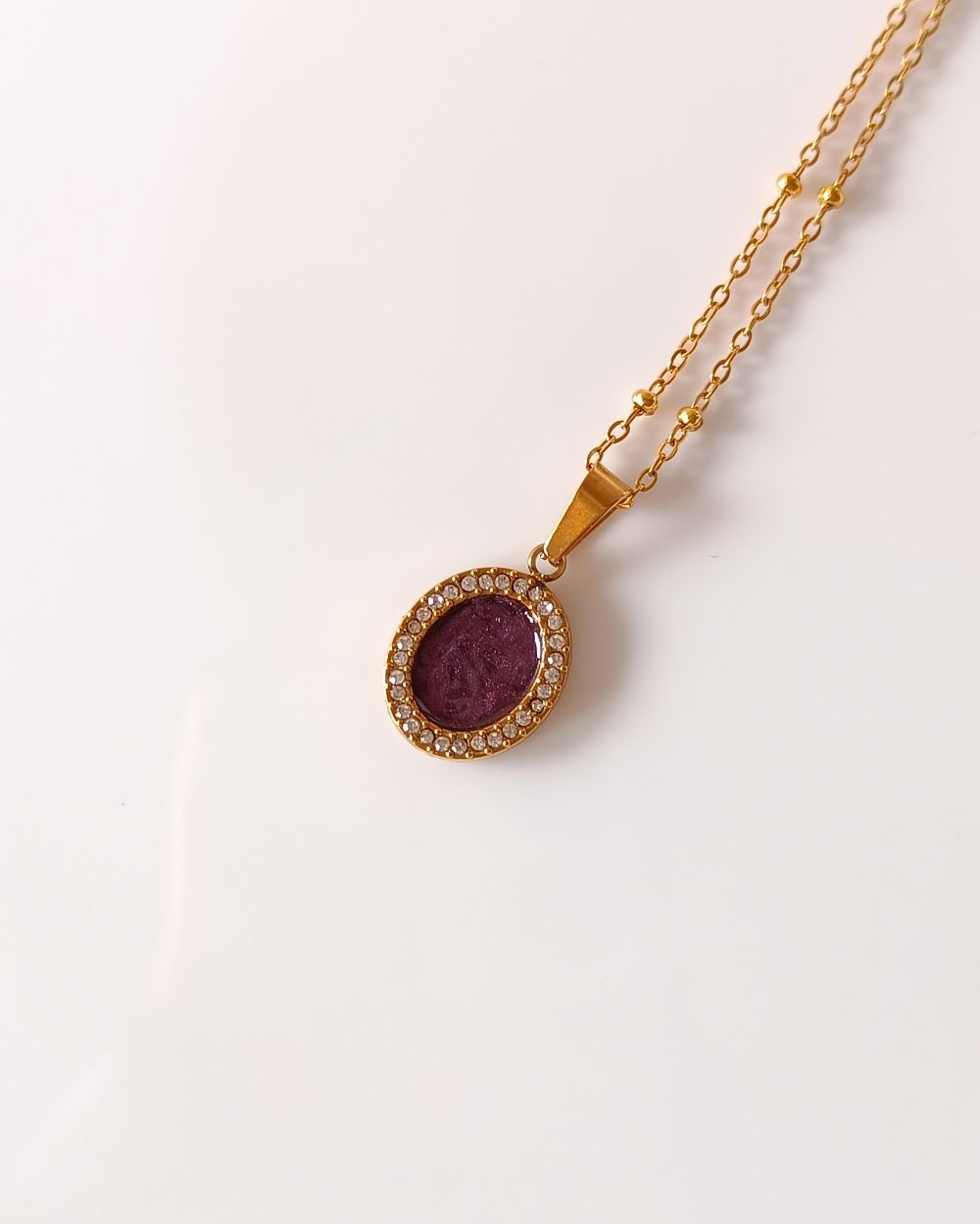 Oval Oil Drop Locket - 18K PVD Plated Stainless Steel