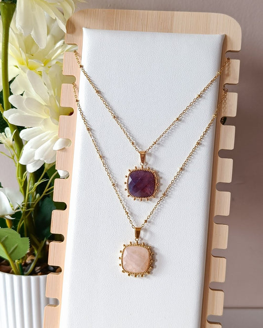 Minimalist Agate Stone Locket - 18K PVD Plated Stainless Steel