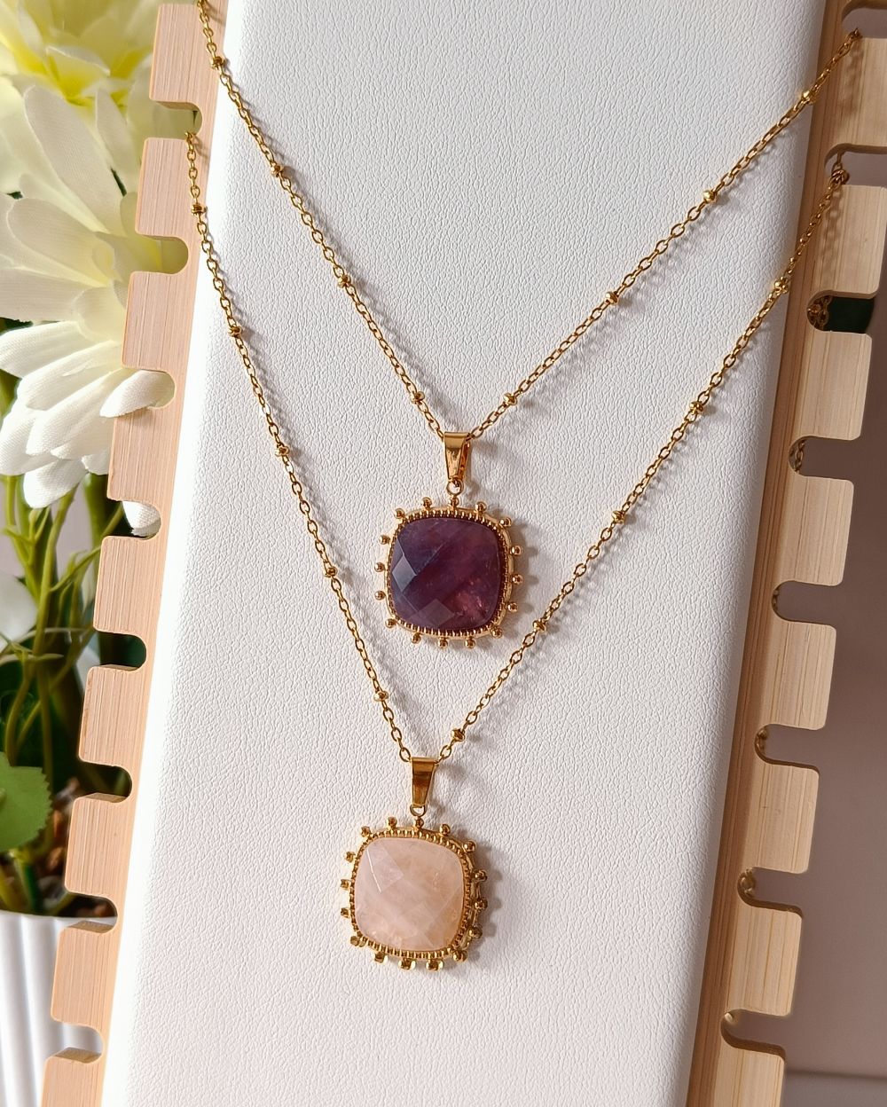 Minimalist Agate Stone Locket - 18K PVD Plated Stainless Steel