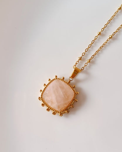 Minimalist Agate Stone Locket - 18K PVD Plated Stainless Steel