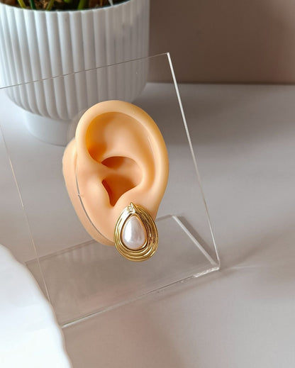 Statement Pearl Studs - 18K PVD Plated Stainless Steel