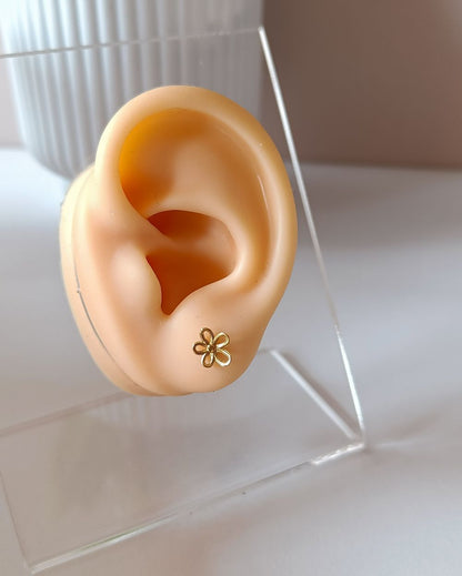 Hollow Flower Studs - 18K PVD Plated Stainless Steel
