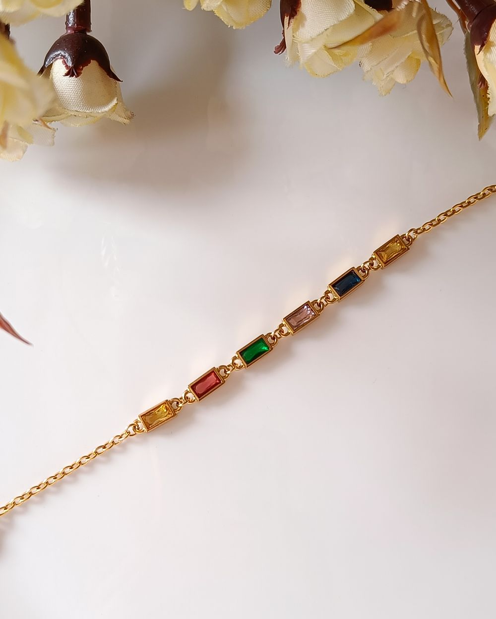 Multi Zircon Bracelet - 18K PVD Plated Stainless Steel