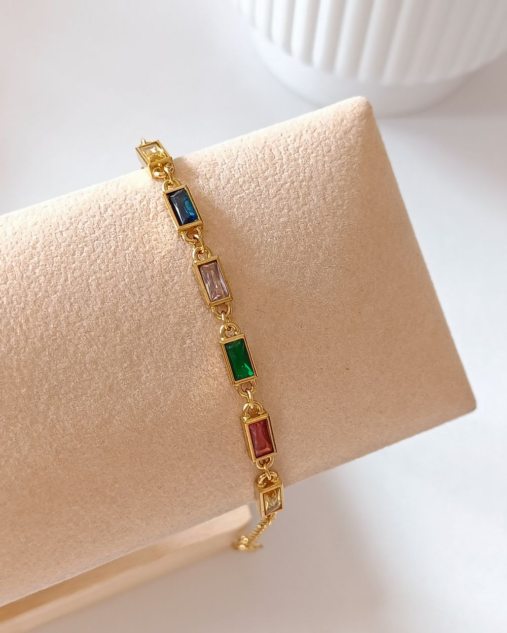 Multi Zircon Bracelet - 18K PVD Plated Stainless Steel