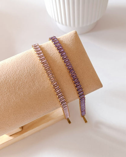 Baguette Tennis Bracelet - 18K PVD Plated Stainless Steel