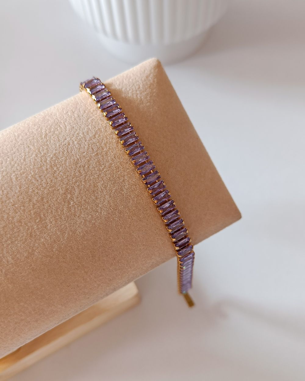 Baguette Tennis Bracelet - 18K PVD Plated Stainless Steel