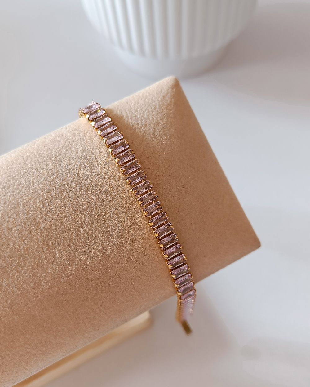 Baguette Tennis Bracelet - 18K PVD Plated Stainless Steel