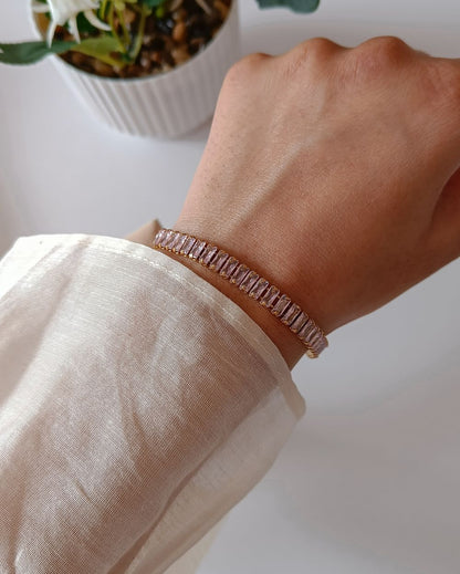 Baguette Tennis Bracelet - 18K PVD Plated Stainless Steel