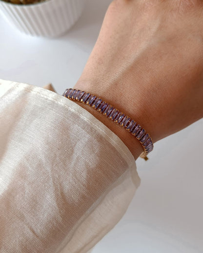 Baguette Tennis Bracelet - 18K PVD Plated Stainless Steel