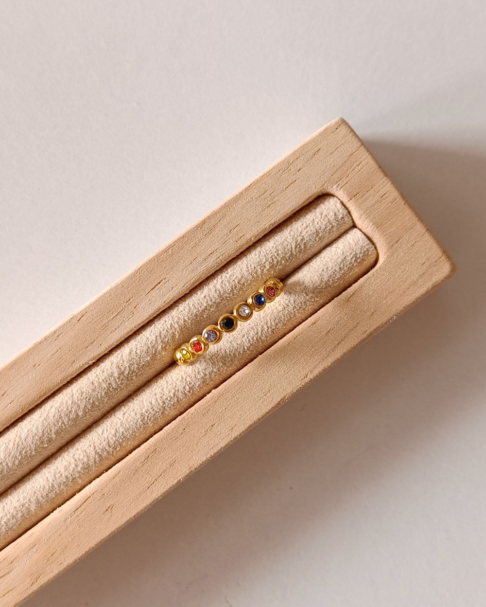 Multi-Zircon Dainty Band - 18K PVD Plated Stainless Steel