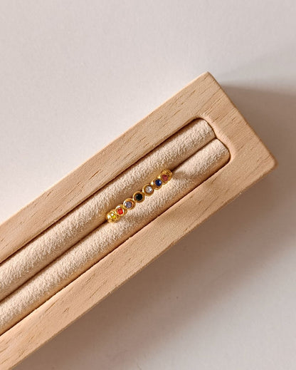 Multi-Zircon Dainty Band - 18K PVD Plated Stainless Steel