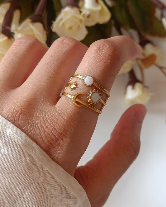 Celestial Layered Ring - 18K PVD Plated Stainless Steel