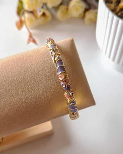 Enamel Bangle with Rhinestone
