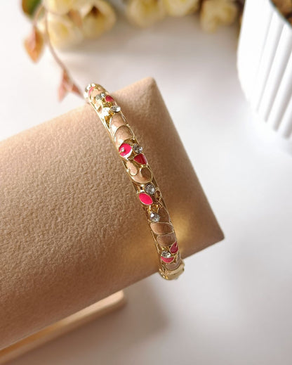 Enamel Bangle with Rhinestone
