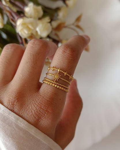 Radiant Stack Ring - 18K PVD Plated Stainless Steel