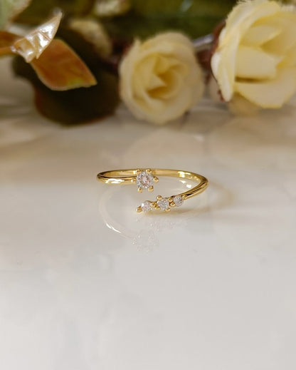 Soft Glow Zircon Ring - 18K PVD Plated Stainless Steel