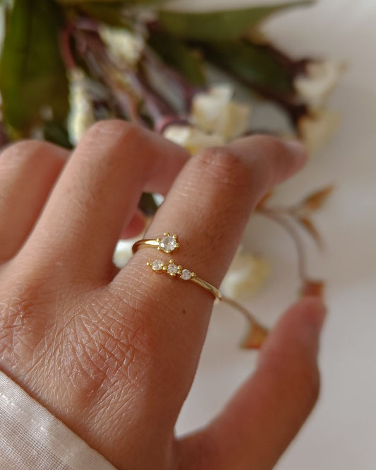 Soft Glow Zircon Ring - 18K PVD Plated Stainless Steel