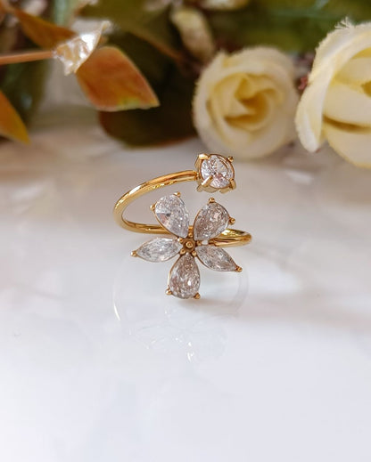 Floral Statement Ring - 18K PVD Plated Stainless Steel
