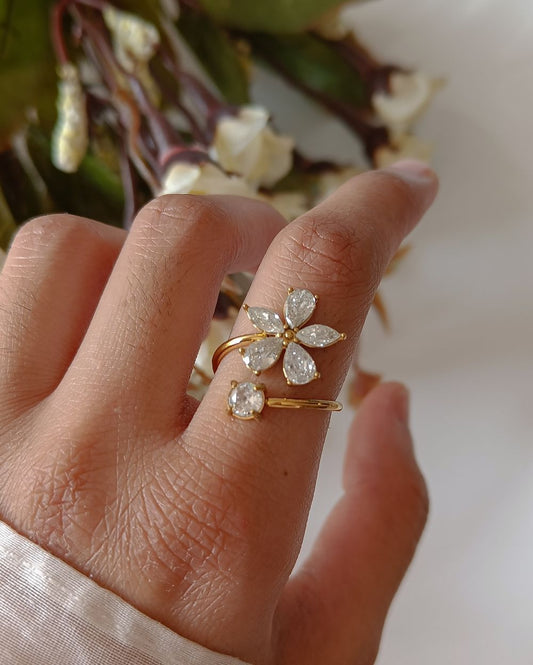 Floral Statement Ring - 18K PVD Plated Stainless Steel