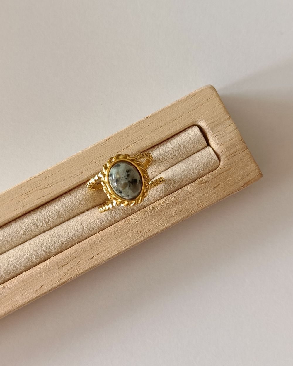 Agate Oval Ring - 18K PVD Plated Stainless Steel