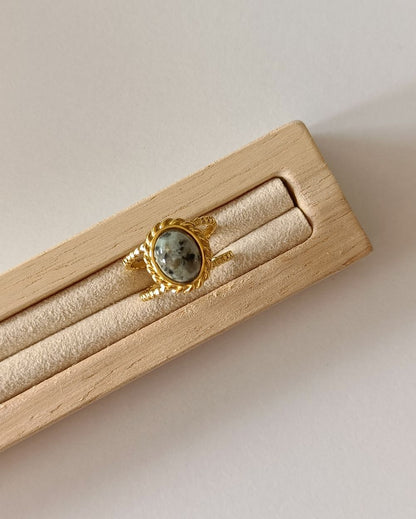 Agate Oval Ring - 18K PVD Plated Stainless Steel