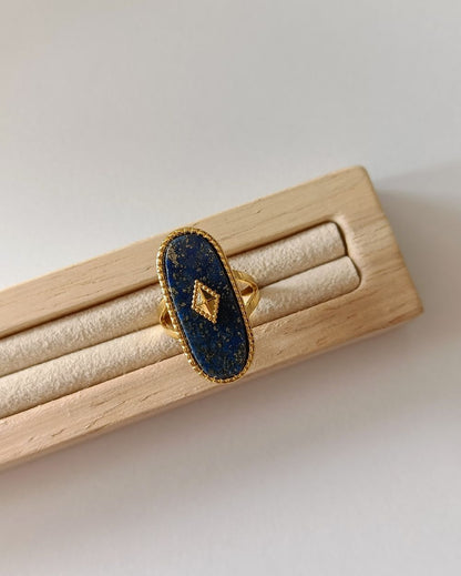 Midnight Agate Ring - 18K PVD Plated Stainless Steel