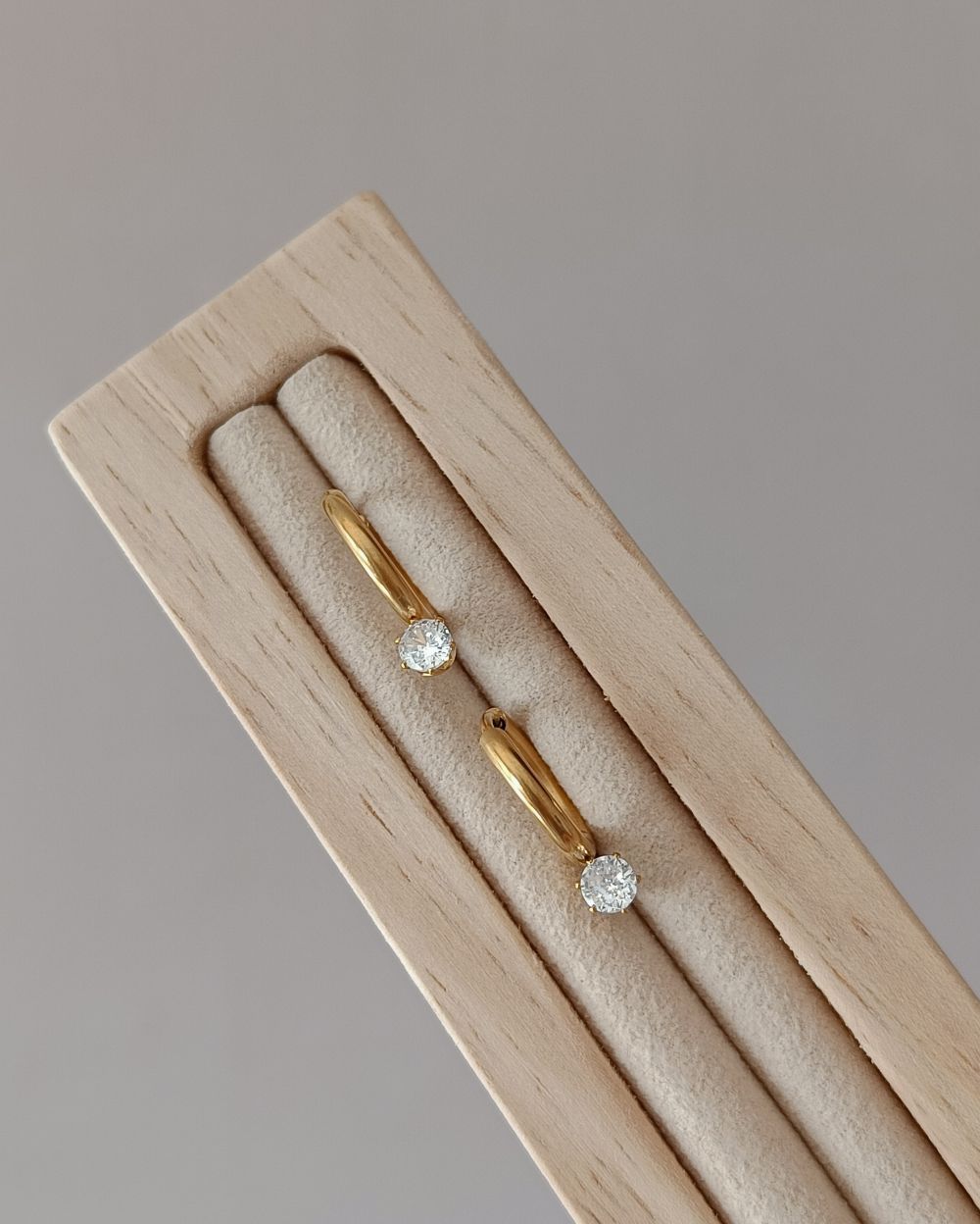 Zircon Huggies - 18K PVD Plated Stainless Steel