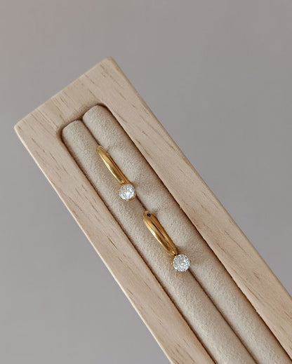 Zircon Huggies - 18K PVD Plated Stainless Steel