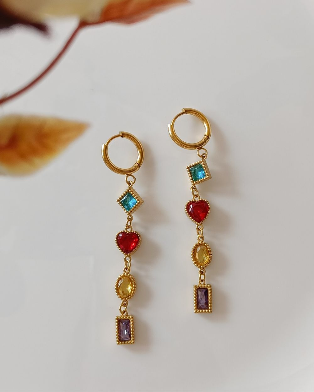 Color Drop Earrings - 18K PVD Plated Stainless Steel