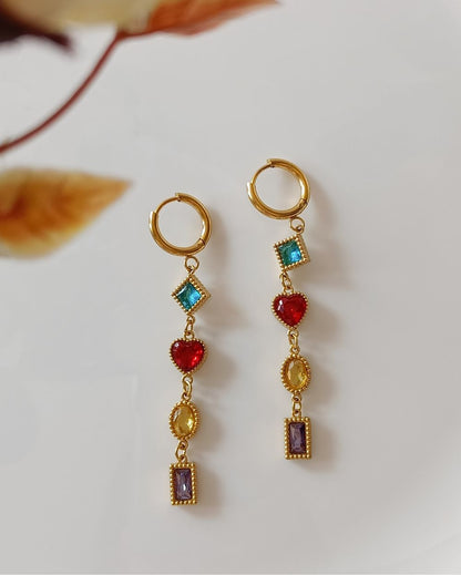 Color Drop Earrings - 18K PVD Plated Stainless Steel