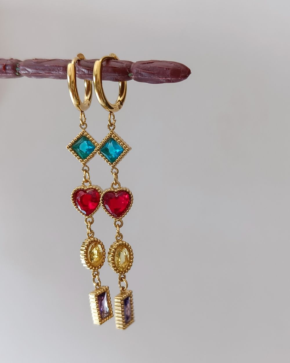 Color Drop Earrings - 18K PVD Plated Stainless Steel