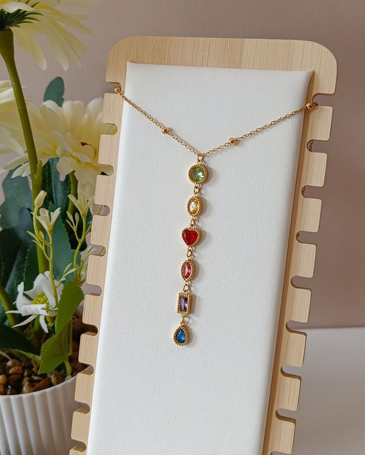 Color Drop Necklace - 18K PVD Plated Stainless Steel