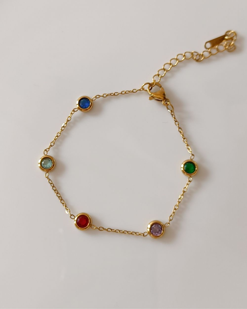 Zircon Charm Bracelet - 18K PVD Plated Stainless Steel